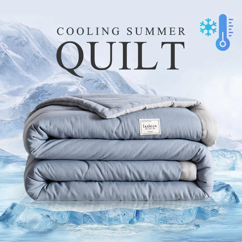 Light Luxury Summer Quilt – Japanese Polyester Cotton, Skin-Friendly & Washable