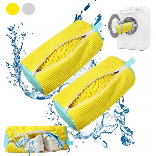 1/2PCS Shoe Washing Bag – Fluffy Polyester Laundry & Drying Protector