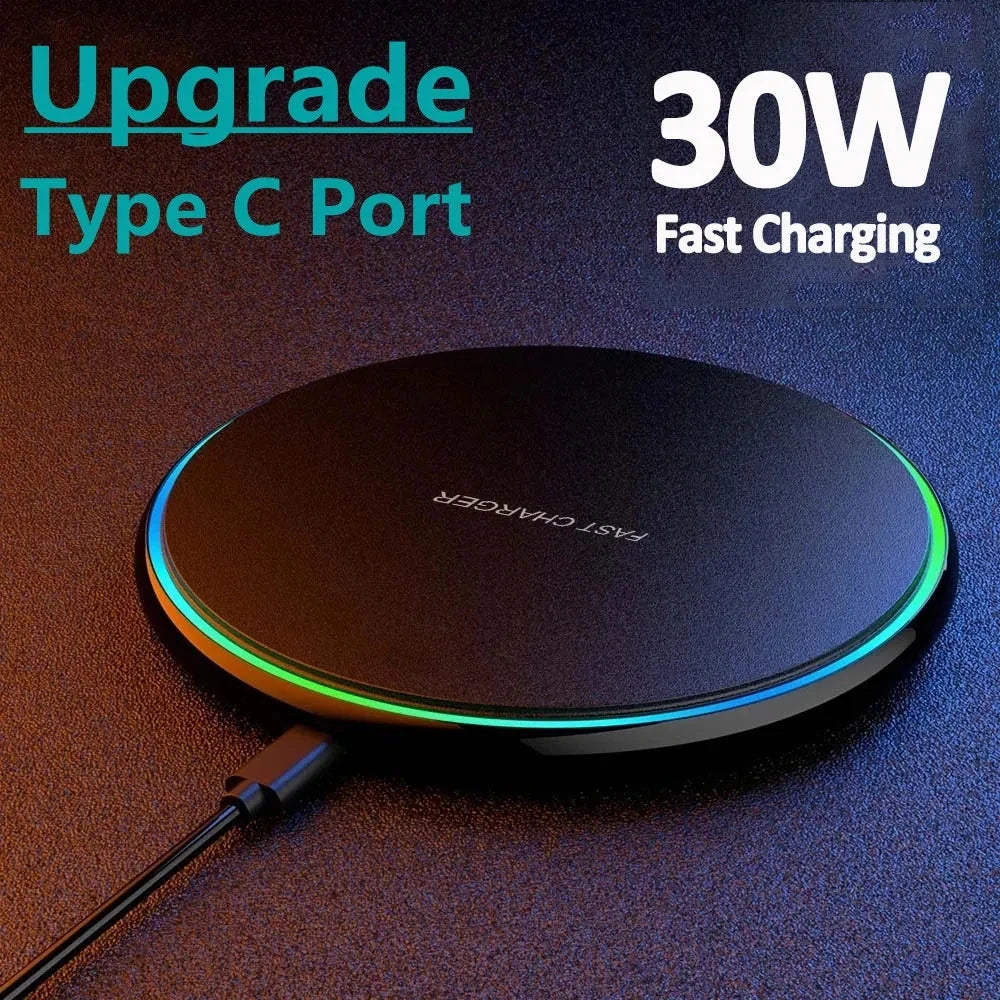 30W Fast Wireless Charger – iPhone & Android Compatible