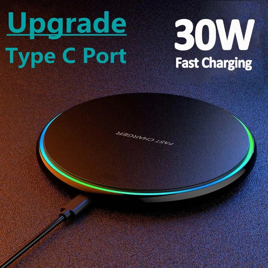 30W Fast Wireless Charger – iPhone & Android Compatible
