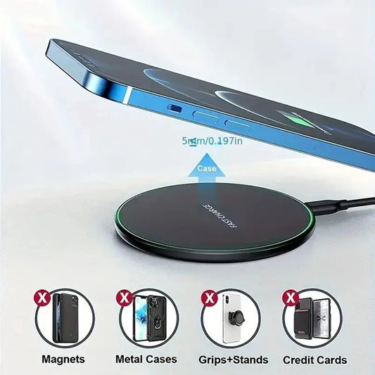 30W Fast Wireless Charger – iPhone & Android Compatible